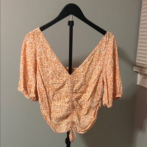 H&M Orange Floral Blouse
